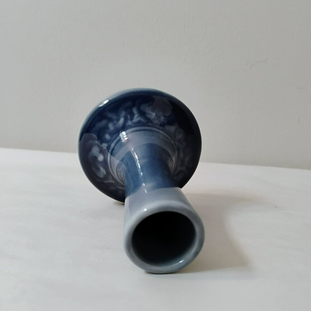 Siam Celadon Vintage Pottery Vase Blue Thailand Wood Ash Glaze Handmade Thai Art - Picture 9 of 10